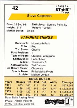 1992 Jockey Star #42 Steve Capanas Back